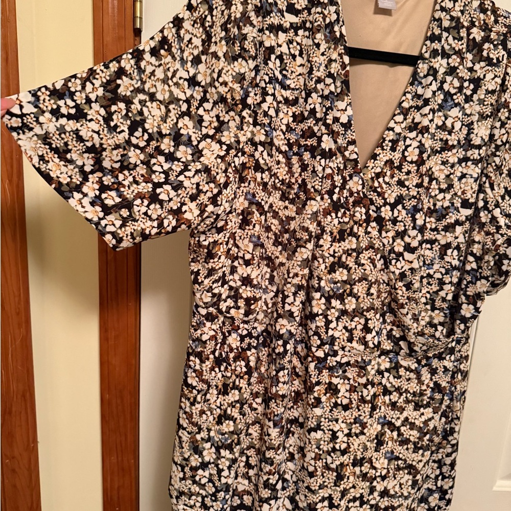 Chico's Black and White Floral Blouse